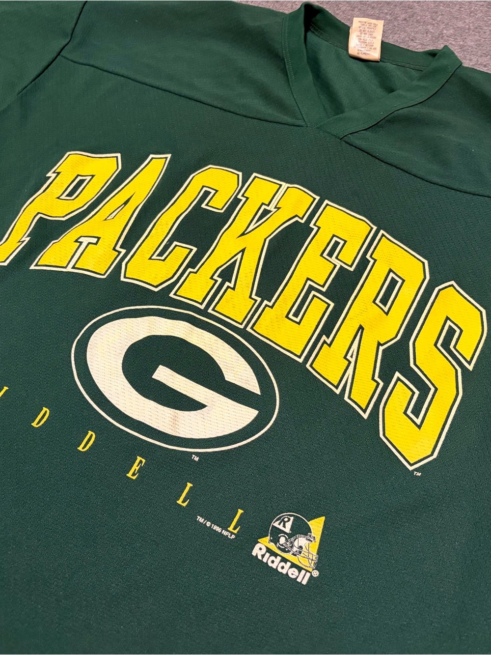 Vintage Green Bay Packers Jersey Mens XL Green NFL Football Riddell USA 90s